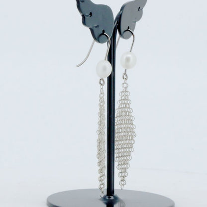 Tiffany & Co Freshwater Pearl Mesh Earrings Sv925 Pawnshop Item