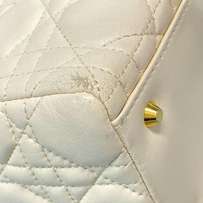 Dior Christian Dior Handbag Lady Dior Medium Bag Ivory Gold Hardware Lambskin