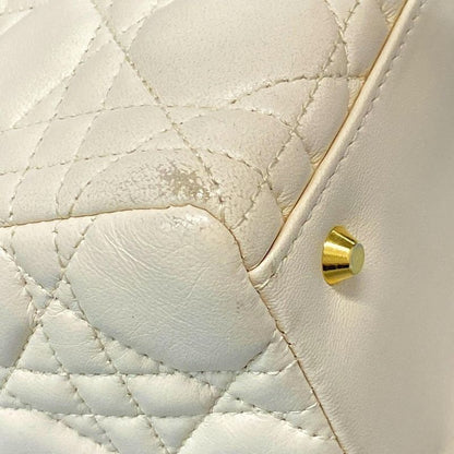 Dior Christian Dior Handbag Lady Dior Medium Bag Ivory Gold Hardware Lambskin