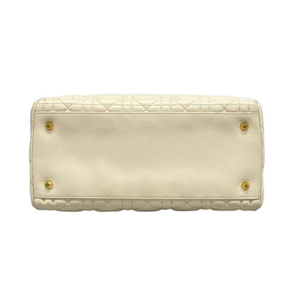 Dior Christian Dior Handbag Lady Dior Medium Bag Ivory Gold Hardware Lambskin
