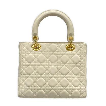 Dior Christian Dior Handbag Lady Dior Medium Bag Ivory Gold Hardware Lambskin