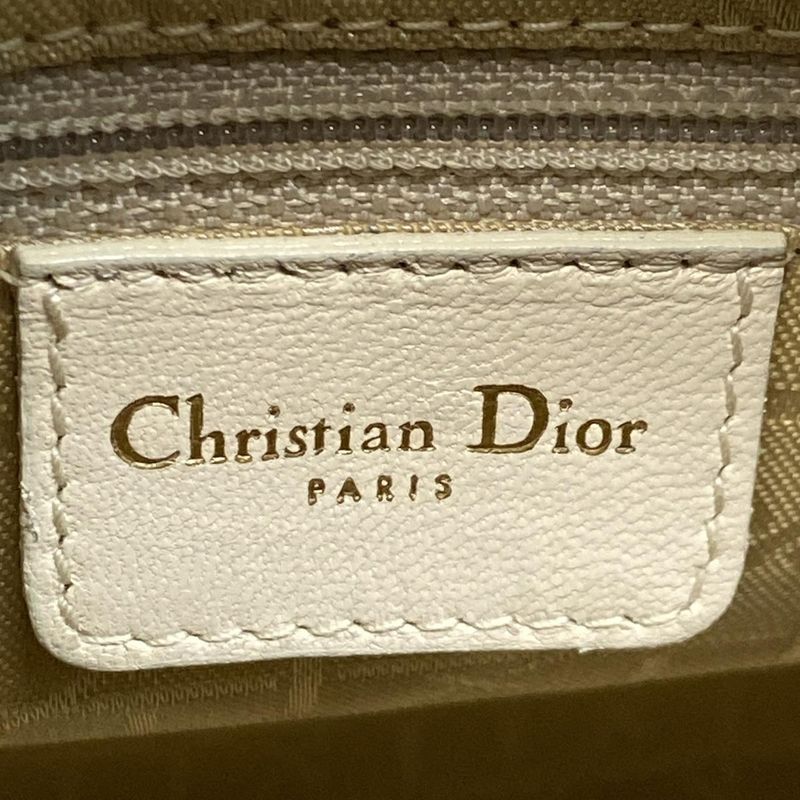 Dior Christian Dior Handbag Lady Dior Medium Bag Ivory Gold Hardware Lambskin