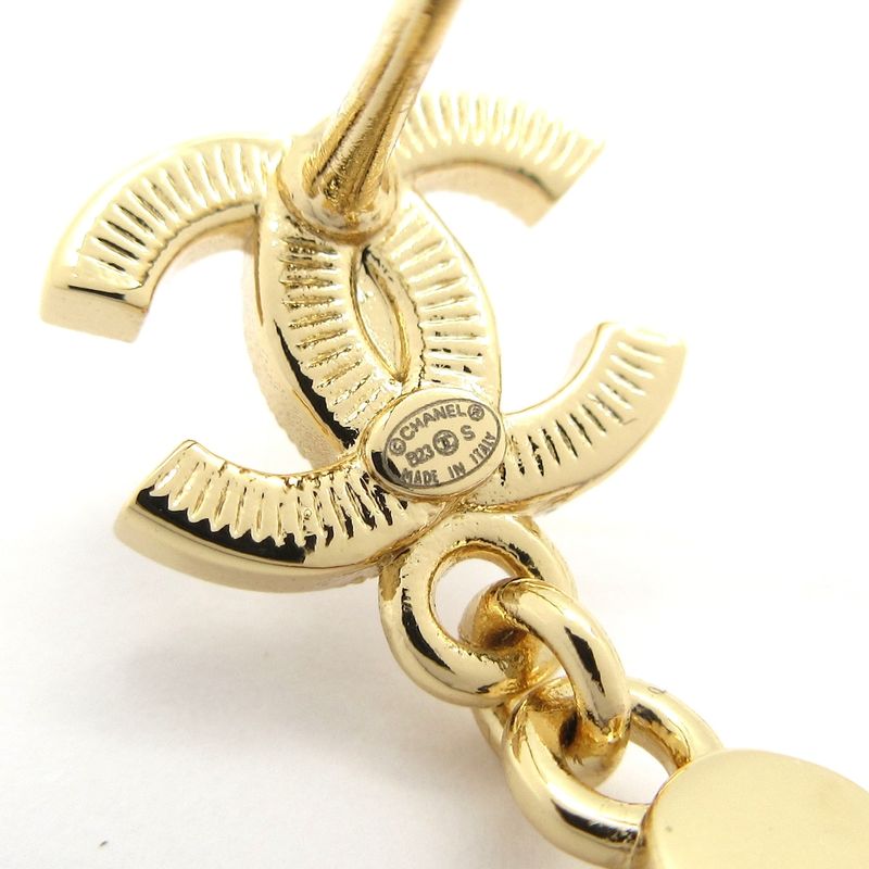 Chanel Earrings Excellent Condition Coco Mark Gold X Orange X Clear Perfume