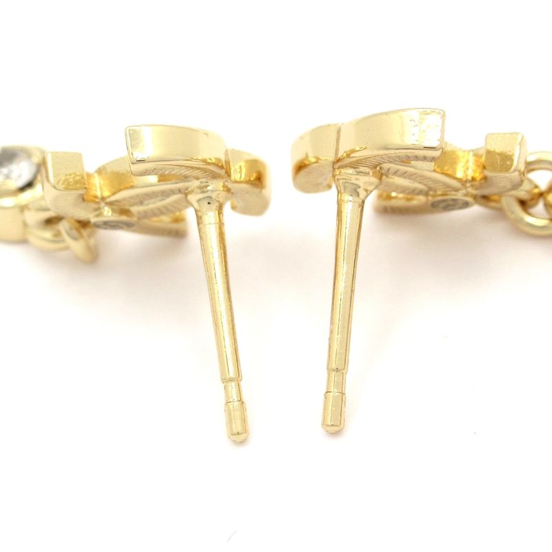 Chanel Earrings Excellent Condition Coco Mark Gold X Orange X Clear Perfume