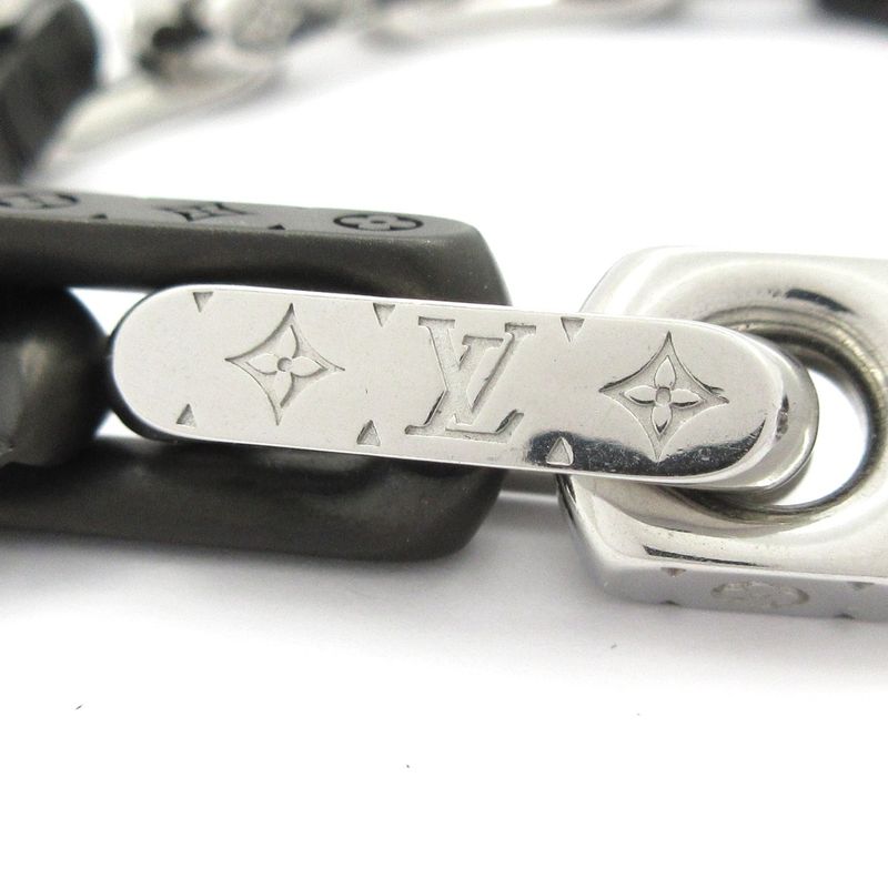Louis Vuitton Bracelet Monogram Chain M00687 Silver and Black