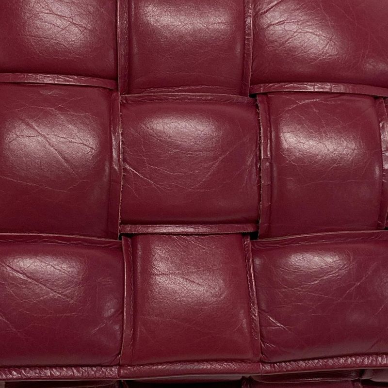 Bottega Veneta Shoulder Bag Padded Cassette Pink Bordeaux Leather