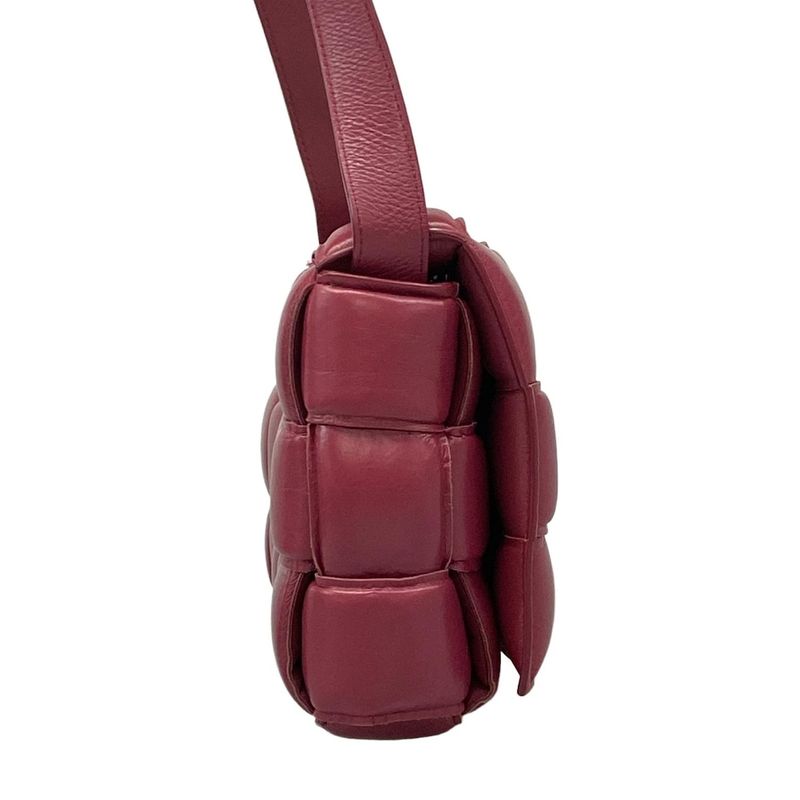 Bottega Veneta Shoulder Bag Padded Cassette Pink Bordeaux Leather