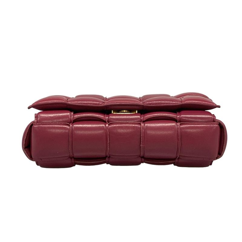Bottega Veneta Shoulder Bag Padded Cassette Pink Bordeaux Leather