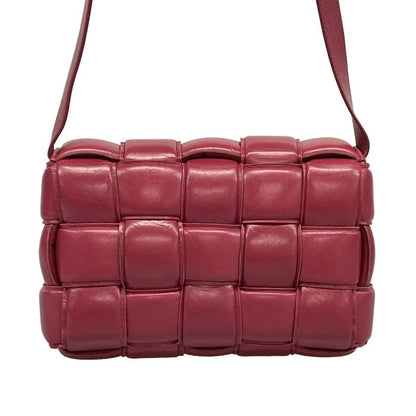 Bottega Veneta Shoulder Bag Padded Cassette Pink Bordeaux Leather