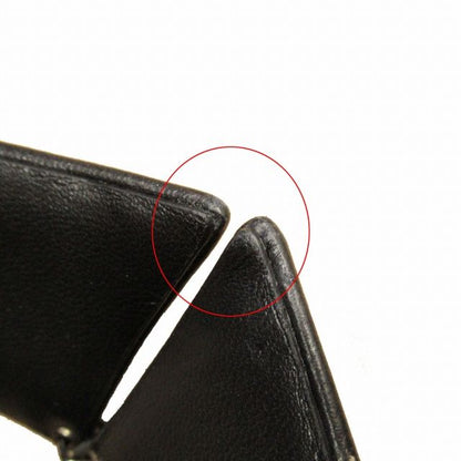 Christian Dior Leather Collar Necklace Choker Eyelet Dove Hardware Black Silver