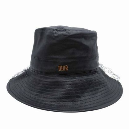 19aw Christian Dior Teddy-D Sheepskin Bob Hat Lamb Leather Veil Metal Logo Hat