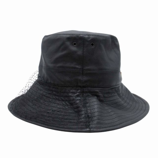 19aw Christian Dior Teddy-D Sheepskin Bob Hat Lamb Leather Veil Metal Logo Hat
