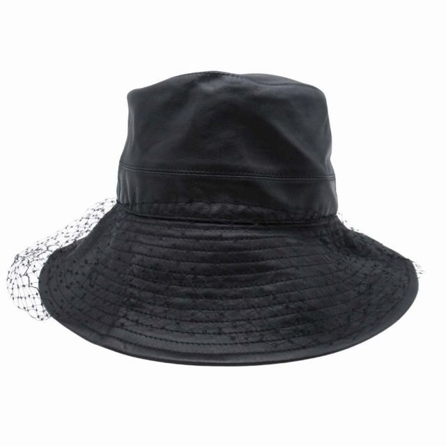 19aw Christian Dior Teddy-D Sheepskin Bob Hat Lamb Leather Veil Metal Logo Hat