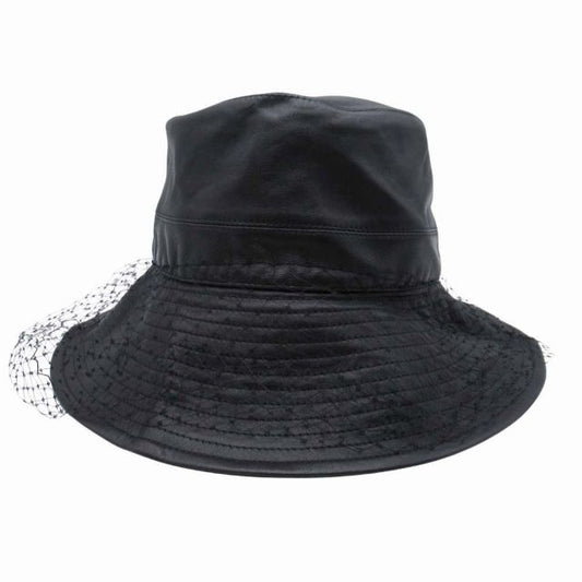 19aw Christian Dior Teddy-D Sheepskin Bob Hat Lamb Leather Veil Metal Logo Hat