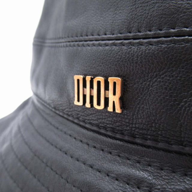 19aw Christian Dior Teddy-D Sheepskin Bob Hat Lamb Leather Veil Metal Logo Hat