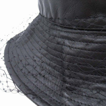 19aw Christian Dior Teddy-D Sheepskin Bob Hat Lamb Leather Veil Metal Logo Hat