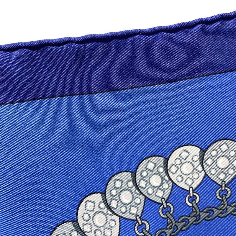 Hermes Scarf Carré 90 Light Blue × Yellow × Multi Cosmima Jewelry Pattern