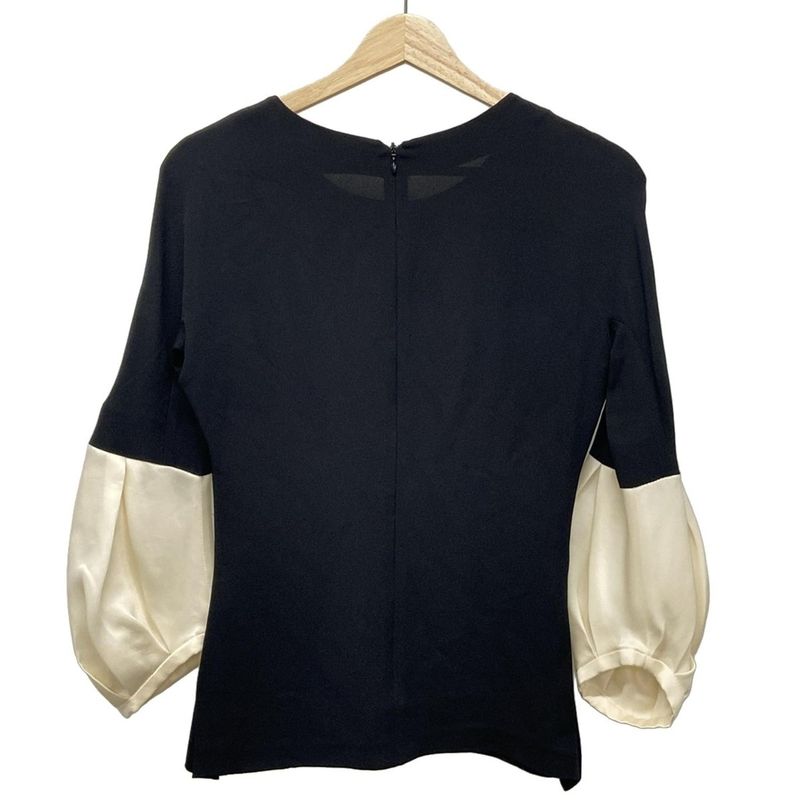 Balenciaga Long Sleeve Cut and Sewn Size 36 S Women's - Black and Ivory Crew