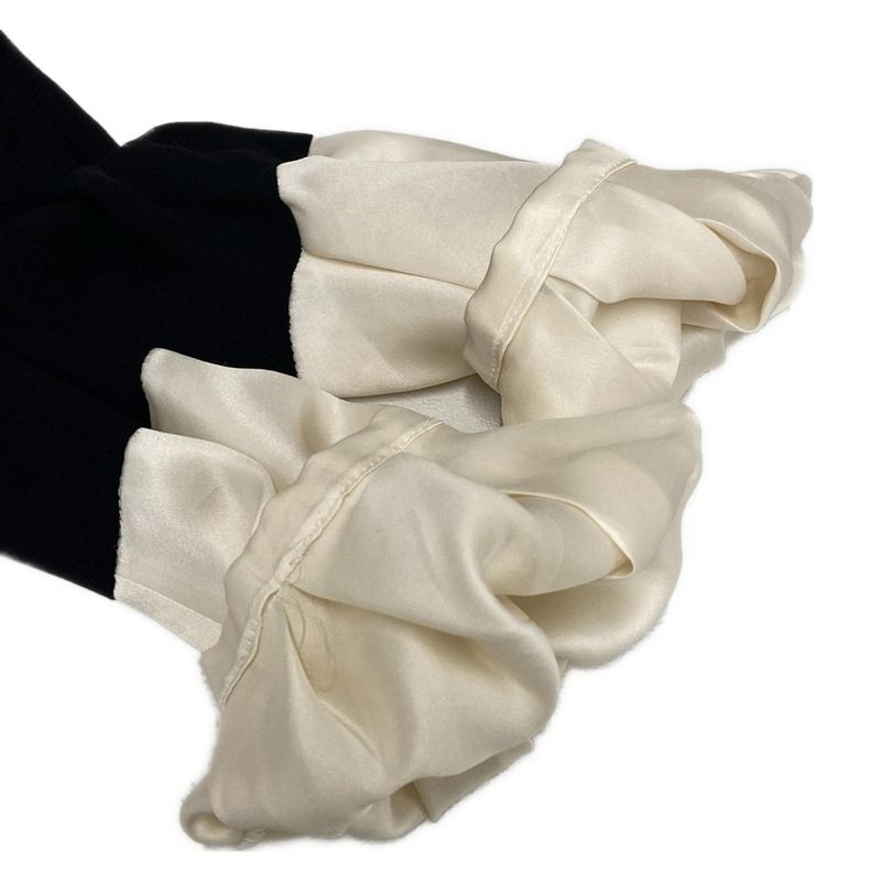 Balenciaga Long Sleeve Cut and Sewn Size 36 S Women's - Black and Ivory Crew