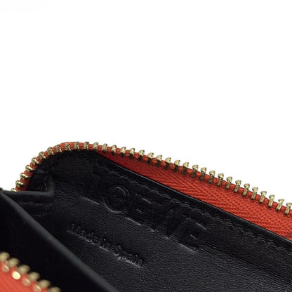 Loewe Coin Case - Orange Round Zipper Shape Pressed Leather