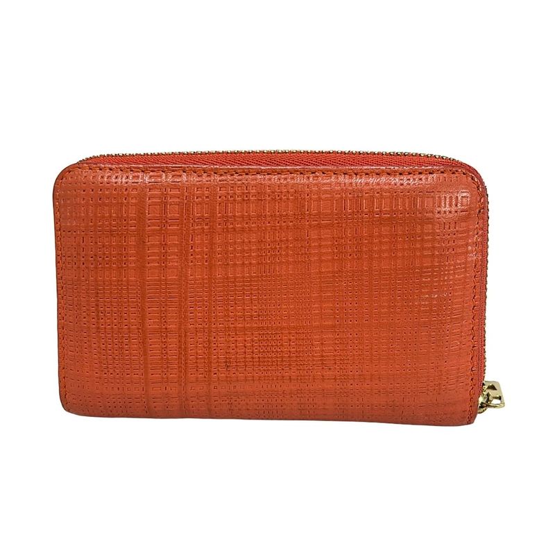 Loewe Coin Case - Orange Round Zipper Shape Pressed Leather
