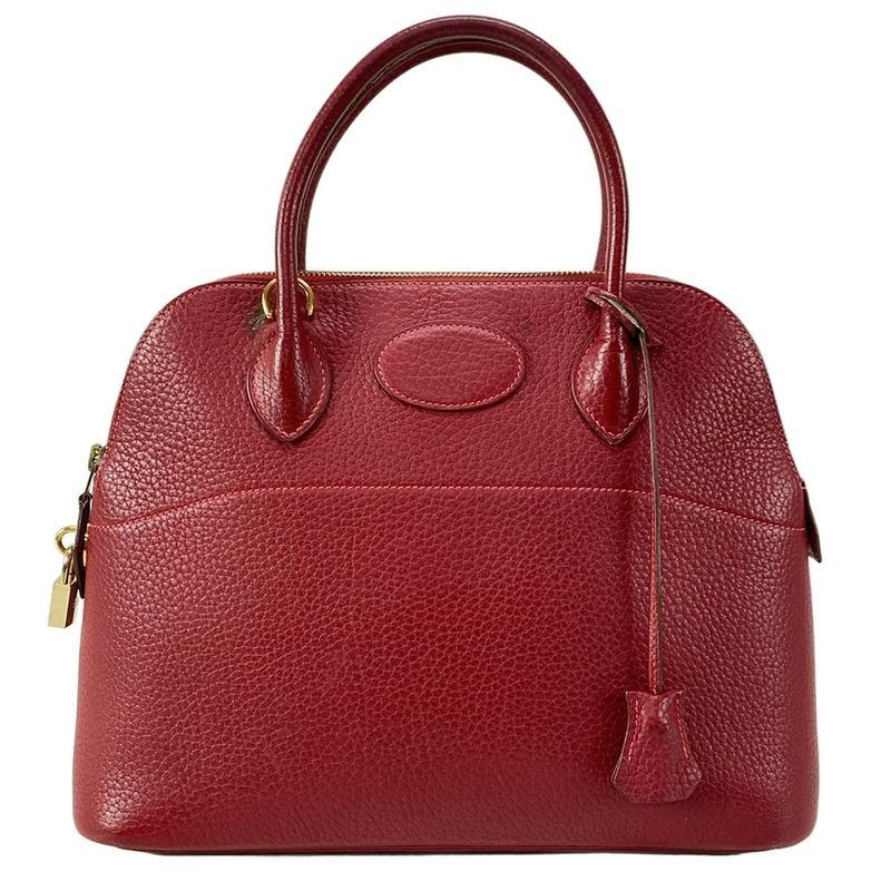 Hermes Bolide 31 Rouge Vif Gold Hardware Handbag