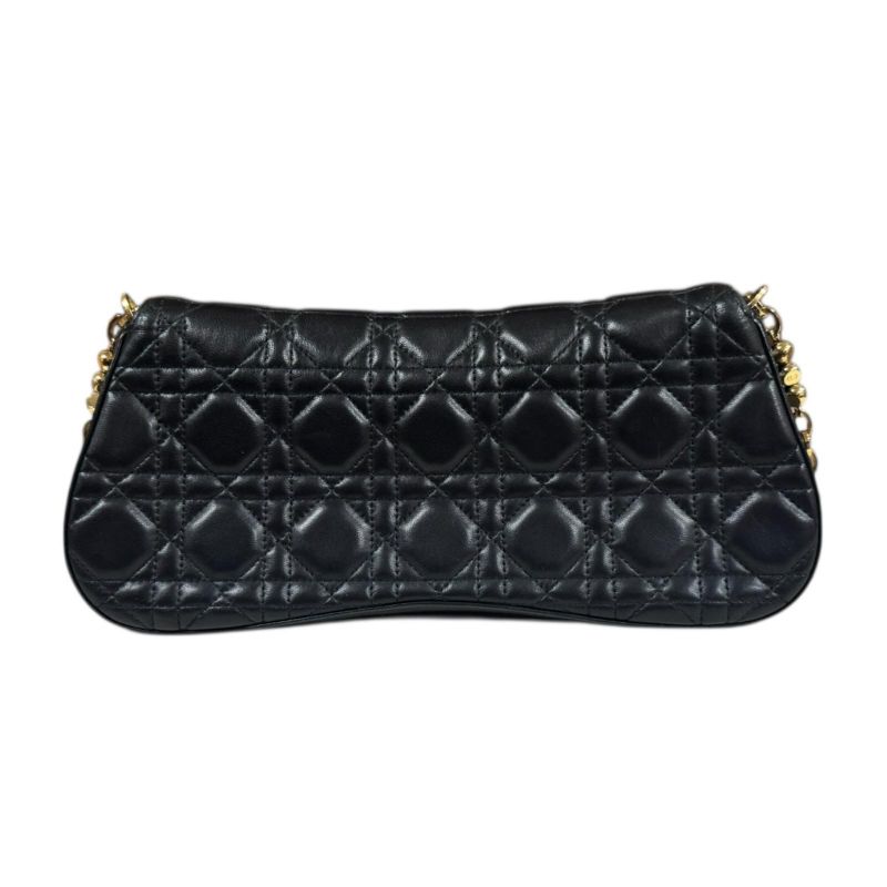 Christian Dior Cannage Shoulder Bag Leather Black Women Christian Dior Preowned