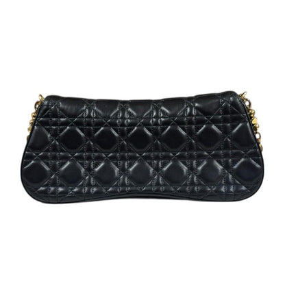 Christian Dior Cannage Shoulder Bag Leather Black Women Christian Dior Preowned