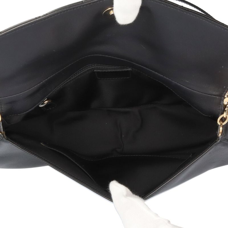Christian Dior Cannage Shoulder Bag Leather Black Women Christian Dior Preowned