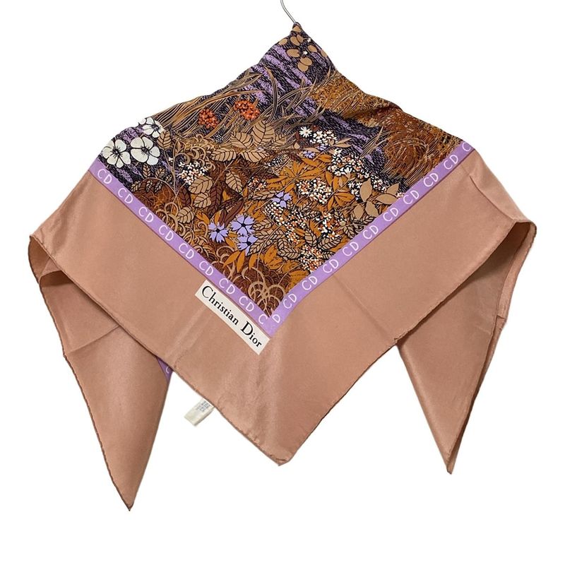 Dior Christian Dior Scarfexcellent Condition - Pink X Orange X Multi Flower(flor