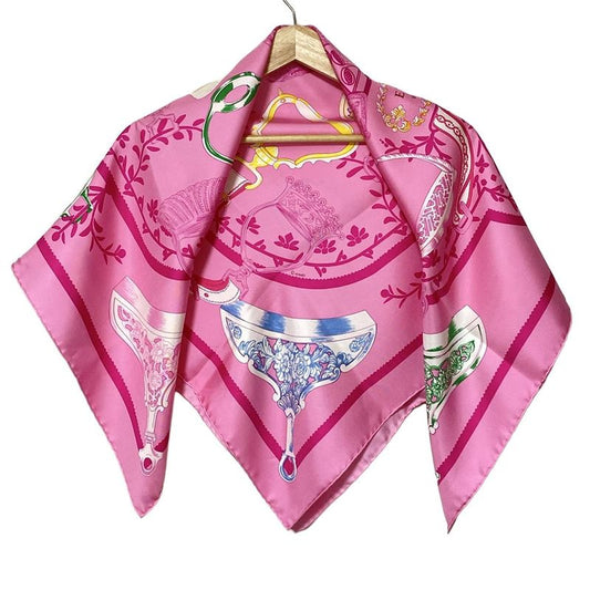 Hermes Scarf Carré 90 Pink×white×multi Etriers Remix 2020ss