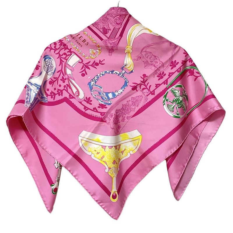 Hermes Scarf Carré 90 Pink×white×multi Etriers Remix 2020ss