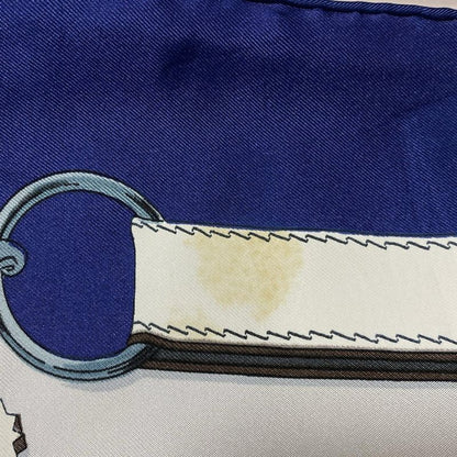 Hermes Scarf Carré 90 White×navy×multi Cuivreries