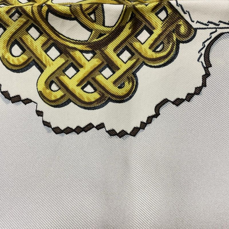 Hermes Scarf Carré 90 White×navy×multi Cuivreries