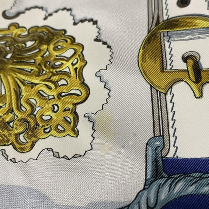 Hermes Scarf Carré 90 White×navy×multi Cuivreries