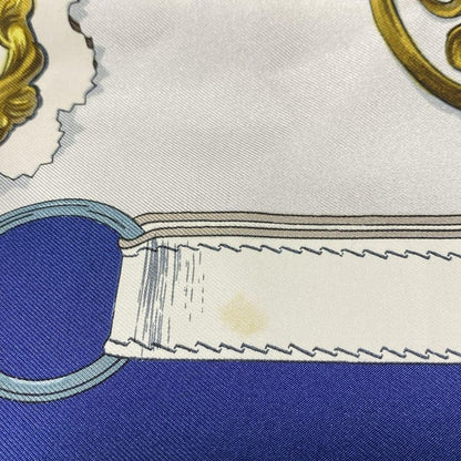 Hermes Scarf Carré 90 White×navy×multi Cuivreries