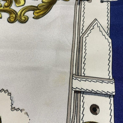 Hermes Scarf Carré 90 White×navy×multi Cuivreries