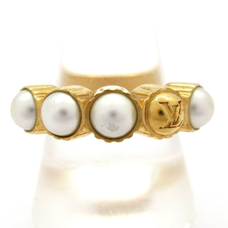 Louis Vuitton Ring L LV Dynasty M1498l Gold and Ivory
