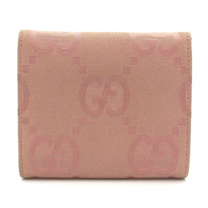 Gucci Trifold Wallet GG Pattern Pink and Beige Leather