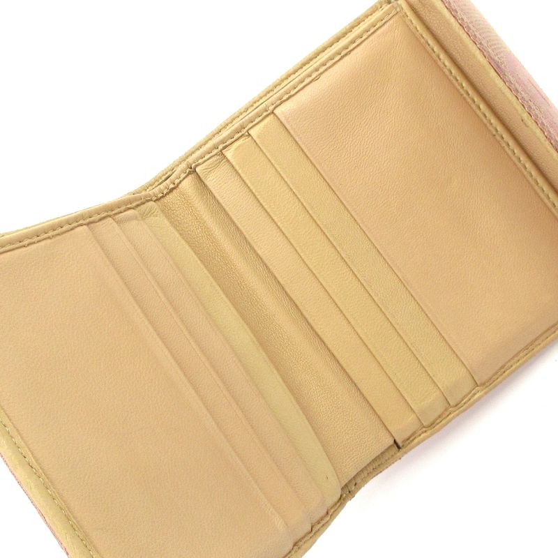 Gucci Trifold Wallet GG Pattern Pink and Beige Leather