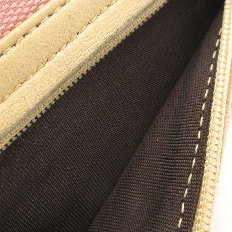 Gucci Trifold Wallet GG Pattern Pink and Beige Leather