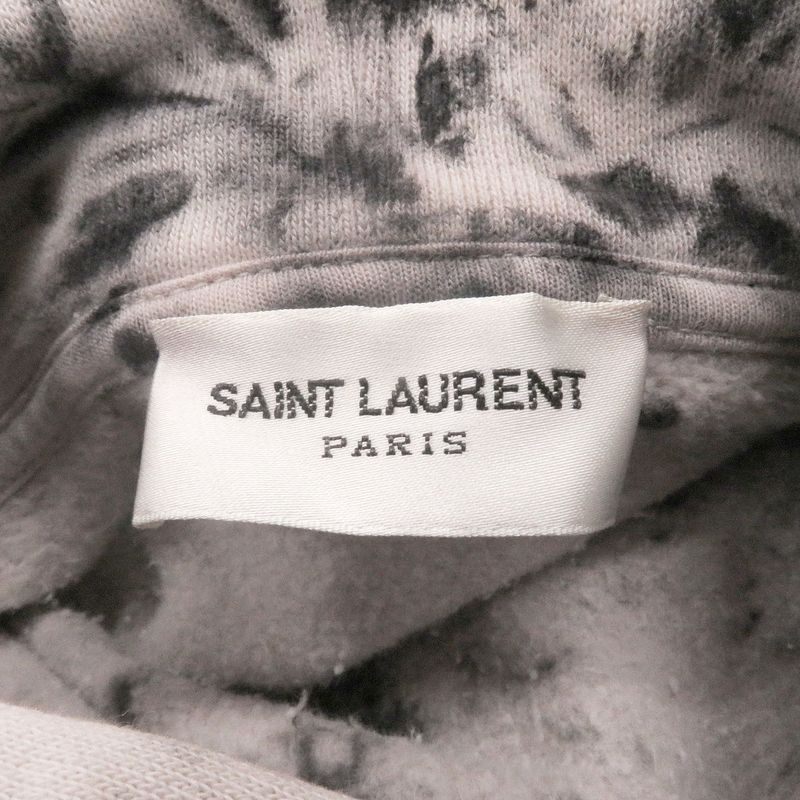 Saint Laurent Paris 2020 653942 Marble Tie-Dye Pattern Pullover Hoodie Beige