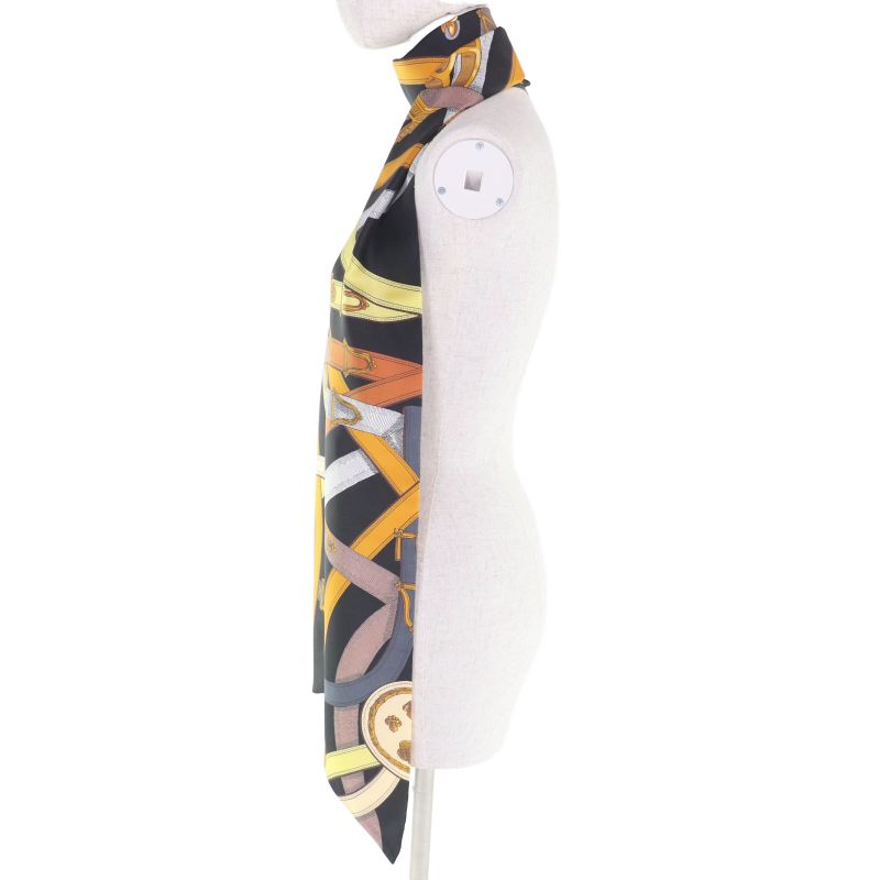 Hermes Maxi Twillie Cavalcadour 100% Silk Scarf with Belt Design Multi with