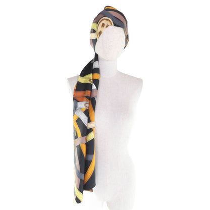 Hermes Maxi Twillie Cavalcadour 100% Silk Scarf with Belt Design Multi with