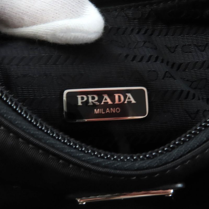 Prada 1ne515 Re-Edition 2000 Re-Nylon Mini Bag with Triangle Plate Charm One