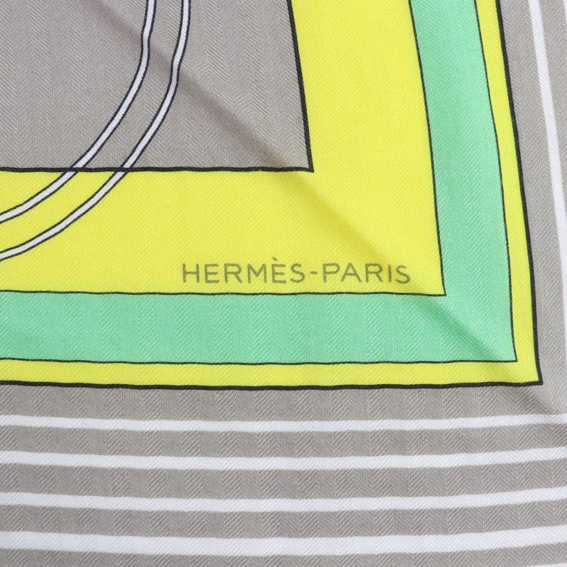Hermes Triangle Exlibris Cashmere Silk Beige Sandle Pink Jeanne Vif Shawl with