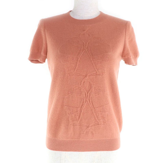 Hermes 21aw Brides de Gala Wool Cashmere Blend Crew Neck Short Sleeved Knit