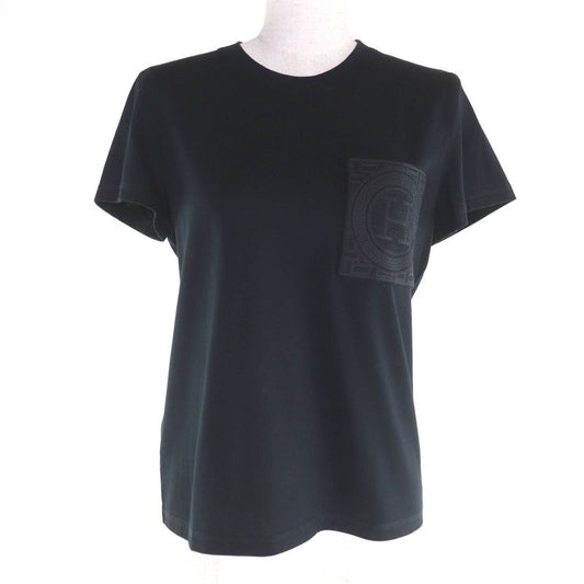 Hermes 23aw 3h4614dl 100% Cotton H Logo Embroidered Crew Neck Short Sleeve