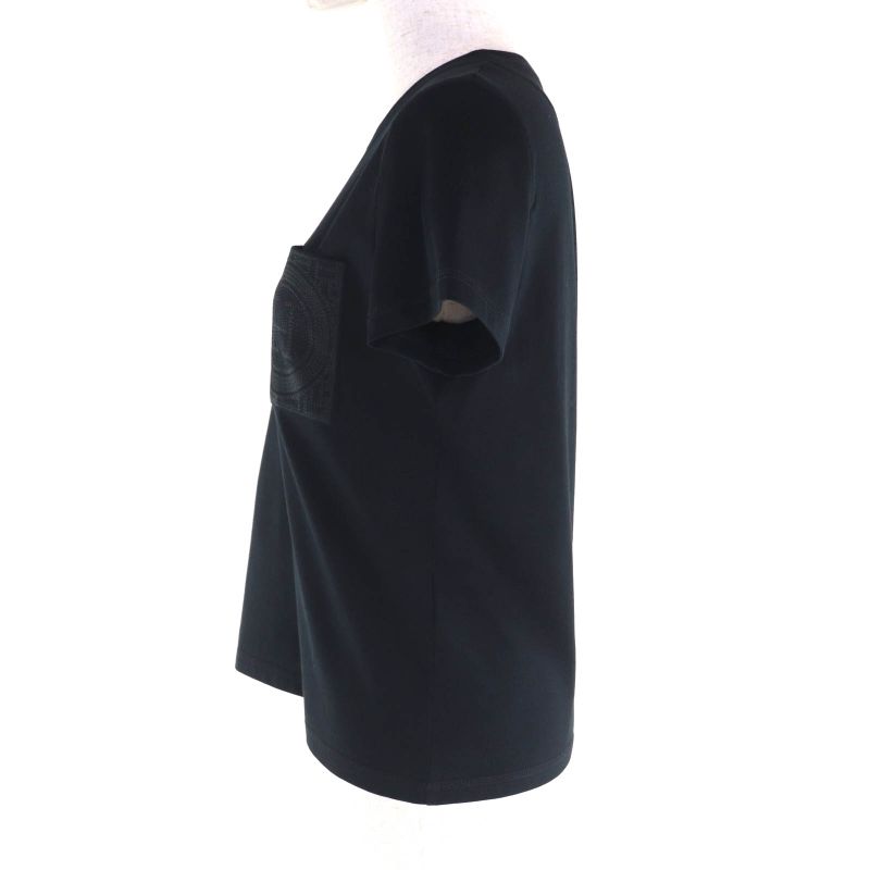 Hermes 23aw 3h4614dl 100% Cotton H Logo Embroidered Crew Neck Short Sleeve