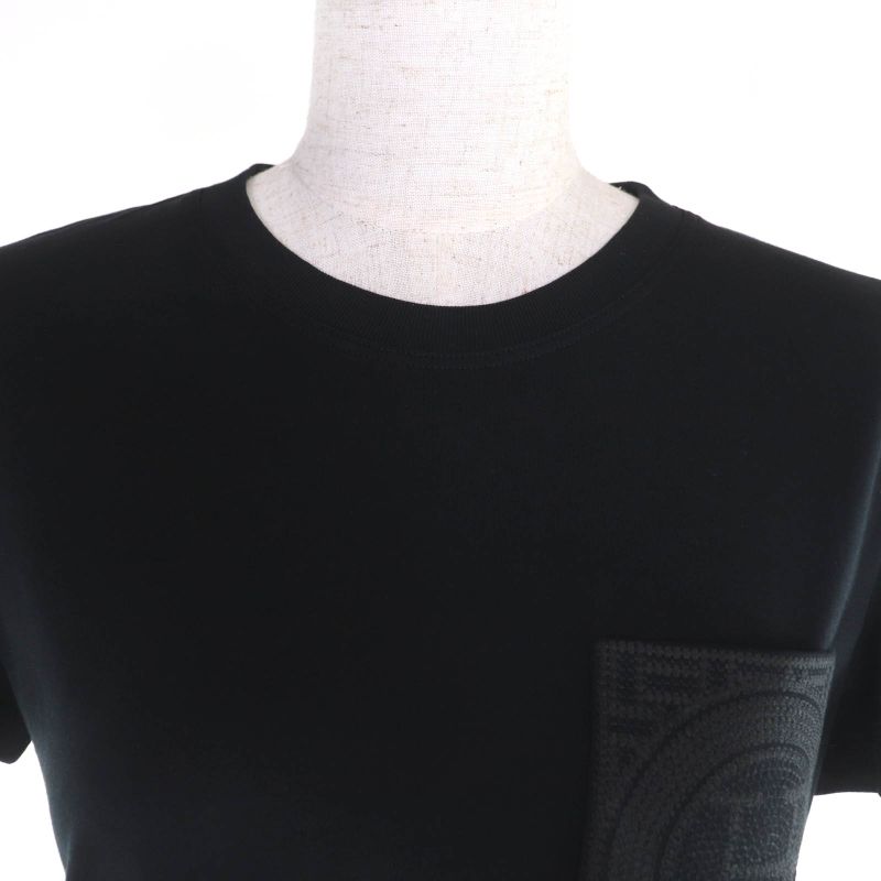 Hermes 23aw 3h4614dl 100% Cotton H Logo Embroidered Crew Neck Short Sleeve